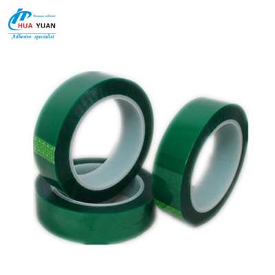 East South Asia  supplier Customized green pet single sided silicone adhesive high temperature heat resistant poly tape