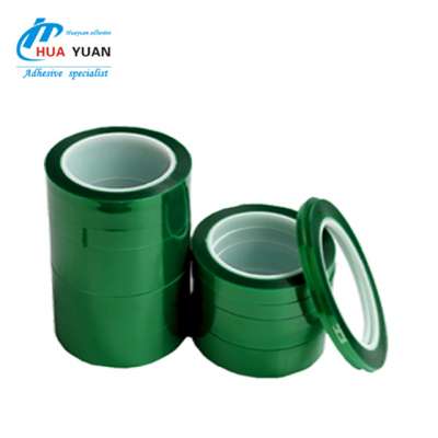 China manufter  Customized green pet single sided silicone adhesive high temperature heat resistant poly tape