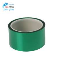 East South Asia  manufter Customized green pet single sided silicone adhesive high temperature heat resistant poly tape